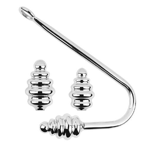 Anal Hooks GreatBenefit 8826 Hook Set Anal Ribbed Screw-in 0125